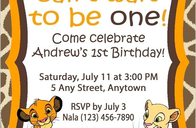 Lion King Birthday Invitation Template