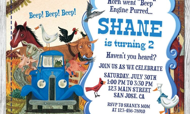 Little Blue Truck Invitations