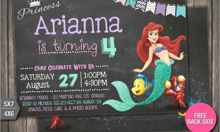 Little Mermaid Invitations Free Download