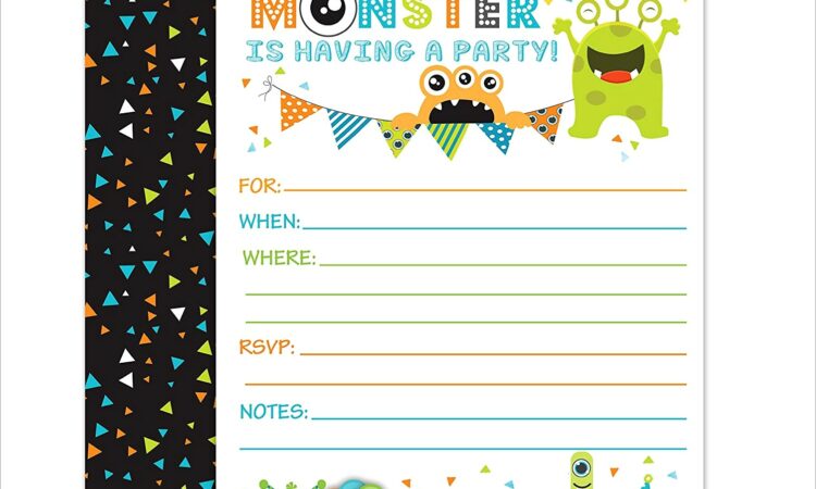 Little Monster Birthday Invitations