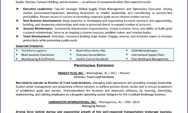 Logistics Manager Resume Template