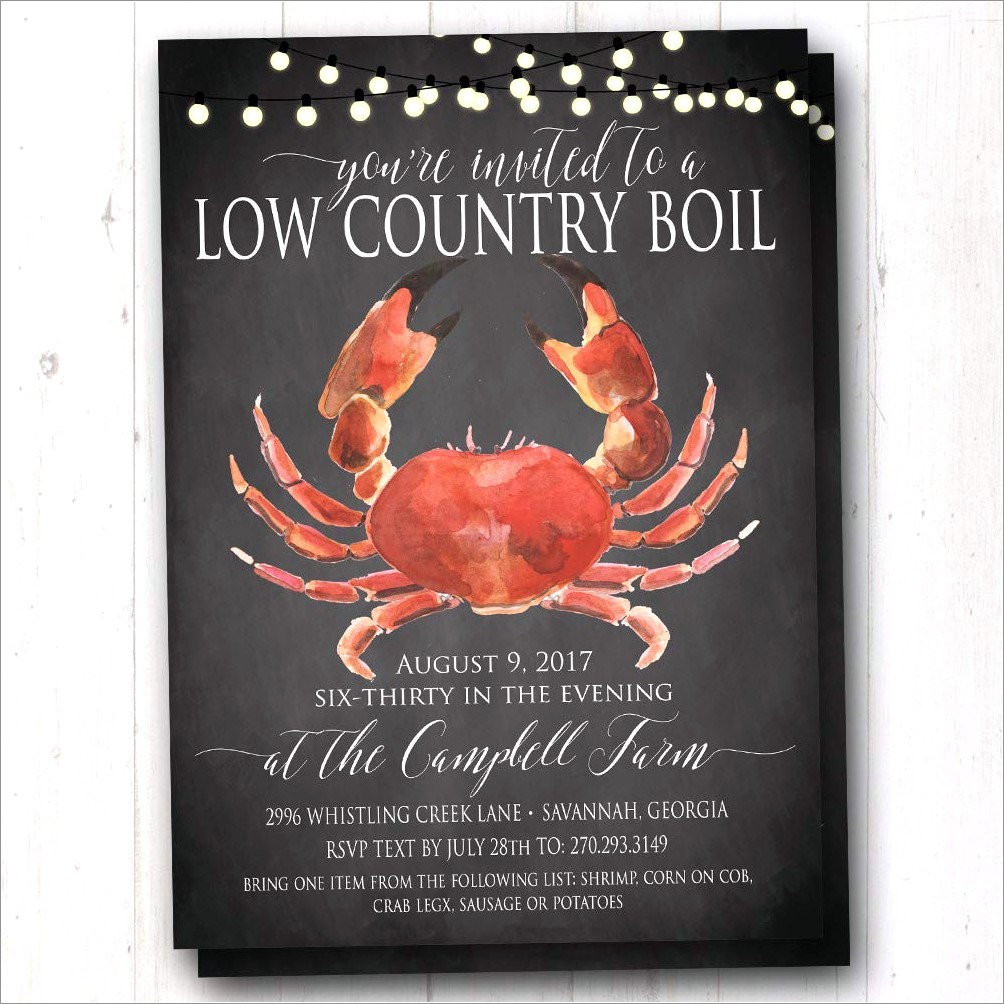 Low Country Boil Invitations