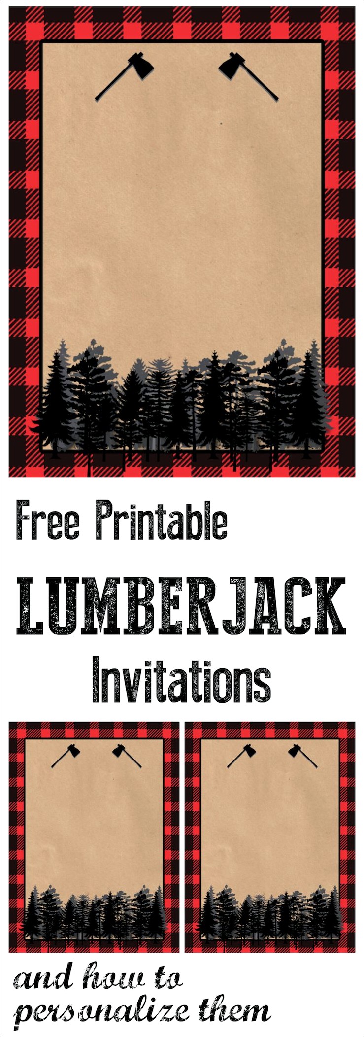 Lumberjack Birthday Invitation Free