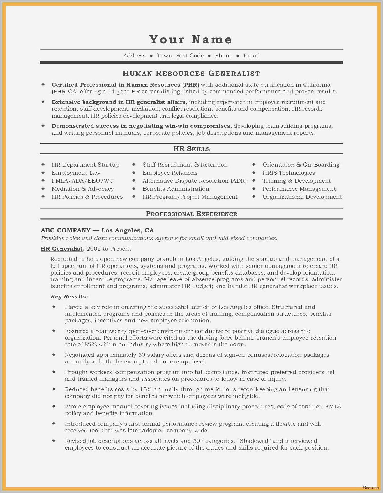 Manager Resume Templates Free