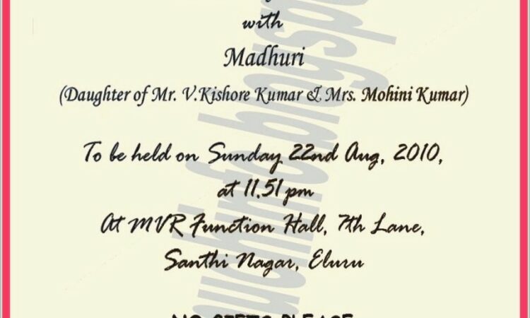 Marriage Invitation Template Tamil