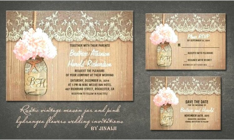 Mason Jar Wedding Invitations With Rsvp Cards