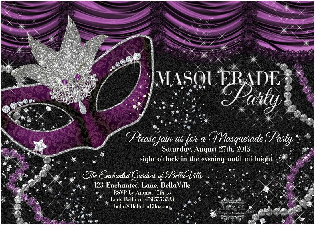 Masquerade Sweet 16 Invitations