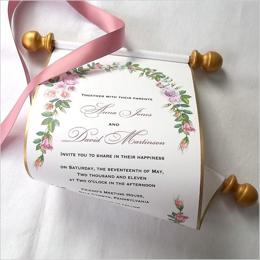 Mauve And Gold Wedding Invitations