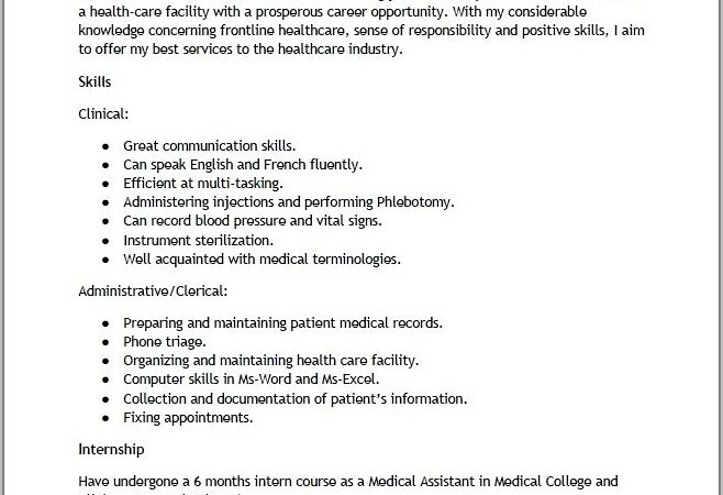 Medical Assistant Resume Examples No Experience