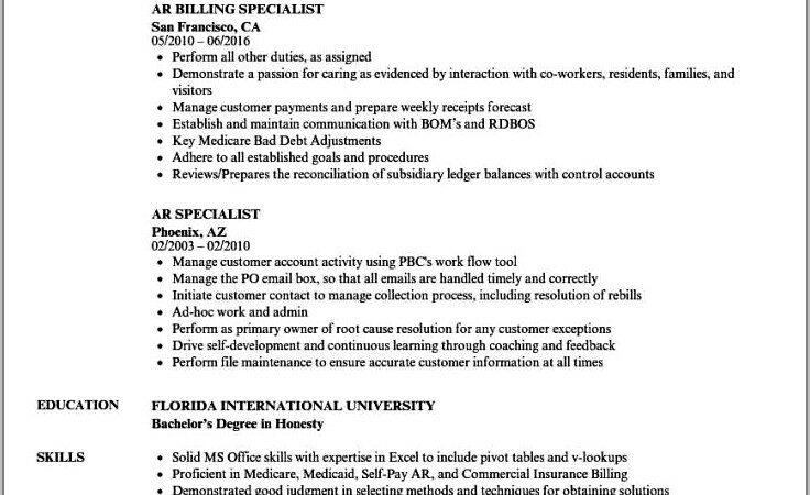 Medical Billing And Coding Resume Objective Examples