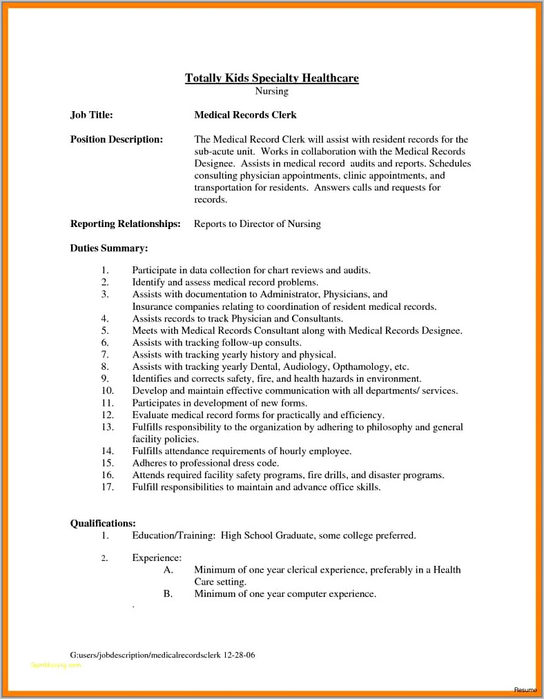 Medical Billing And Coding Specialist Resume Examples