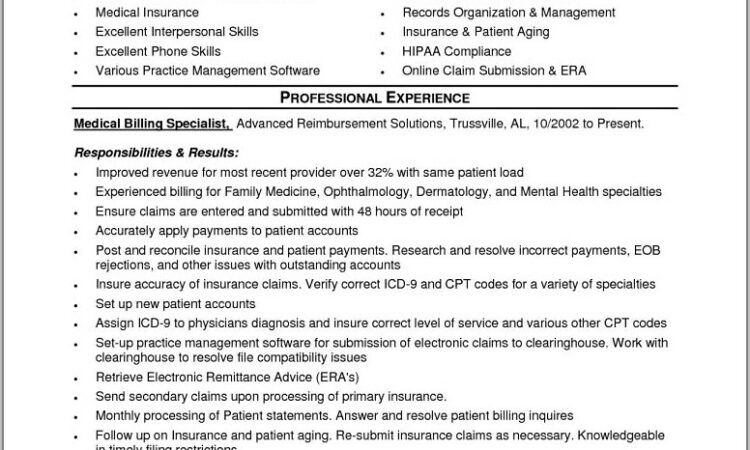 Medical Claims Processor Resume