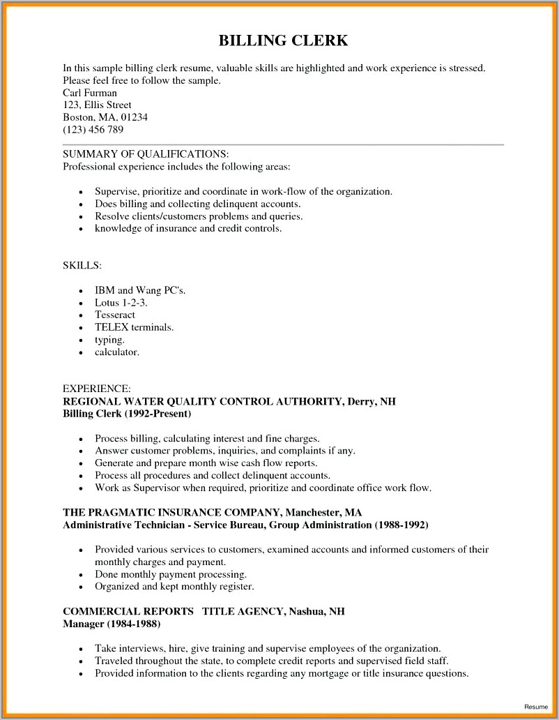 Medical Coding Resume Examples