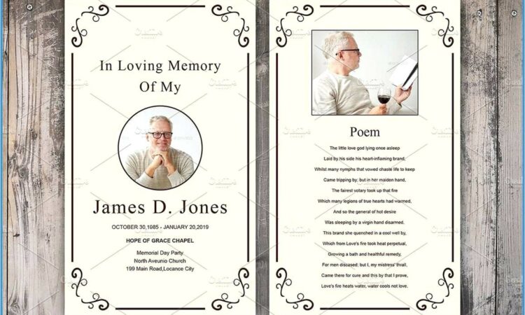 Memorial Service Invitation Card Template