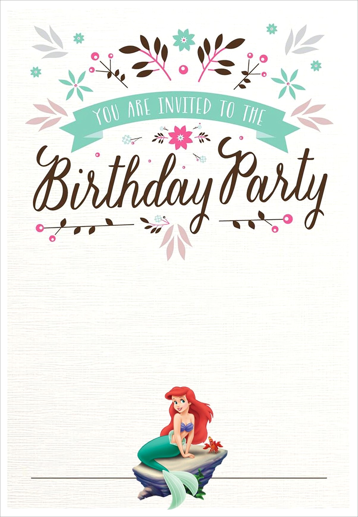 Mermaid Birthday Invitation Templates