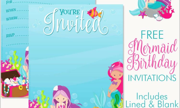 Mermaid Invitations Template Free