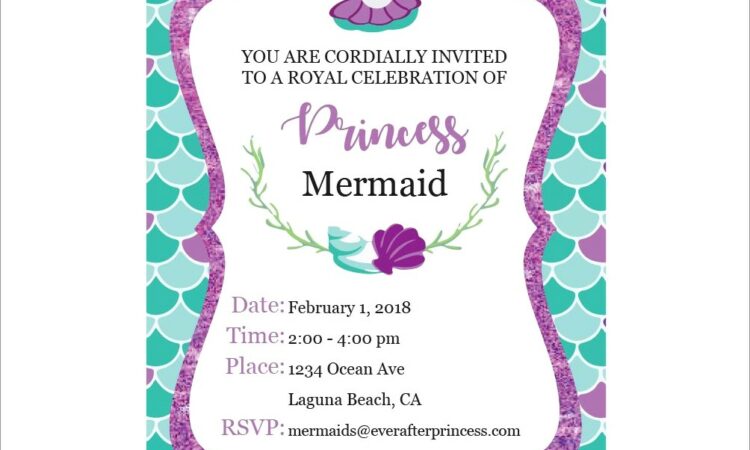 Mermaid Message In A Bottle Invitations