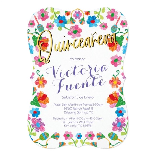 Mexican Quinceanera Invitations In Spanish
