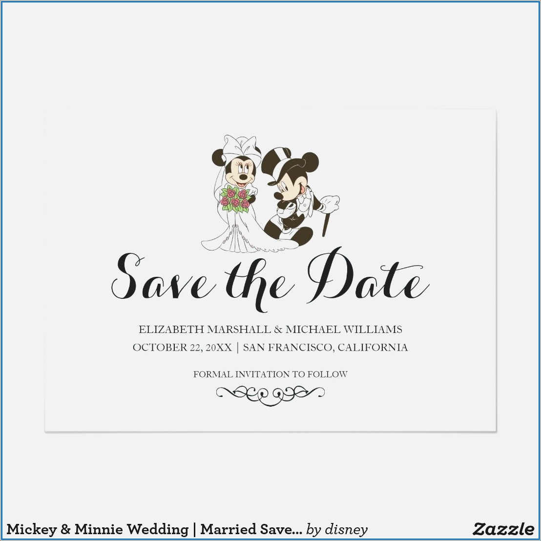 Mickey And Minnie Wedding Invitation Response