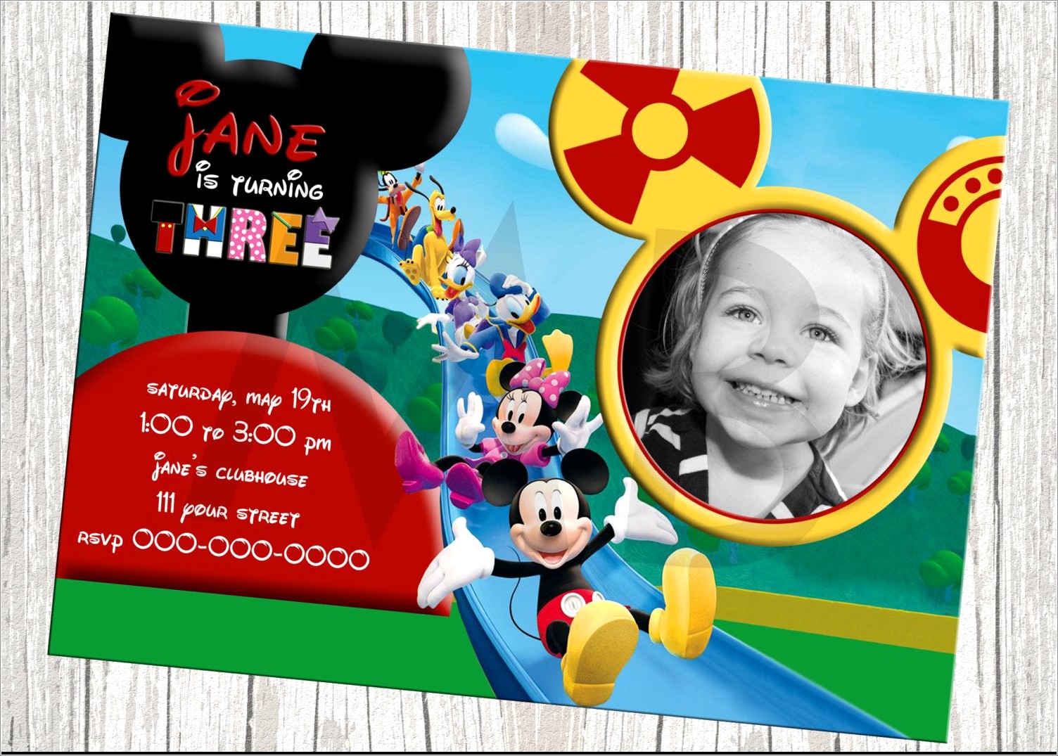 Mickey Mouse 1 Birthday Invitations