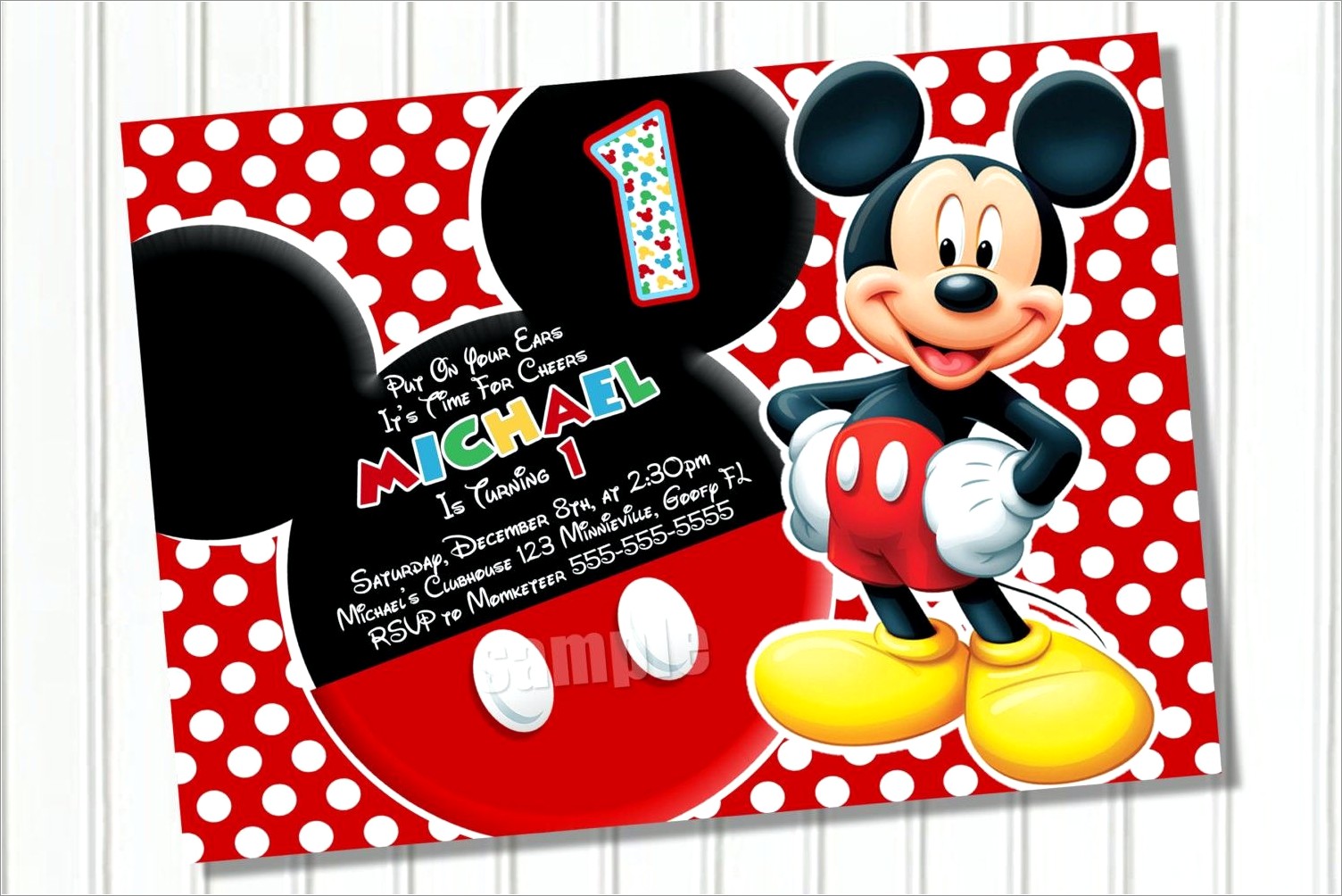 Mickey Mouse 1st Birthday Invitations