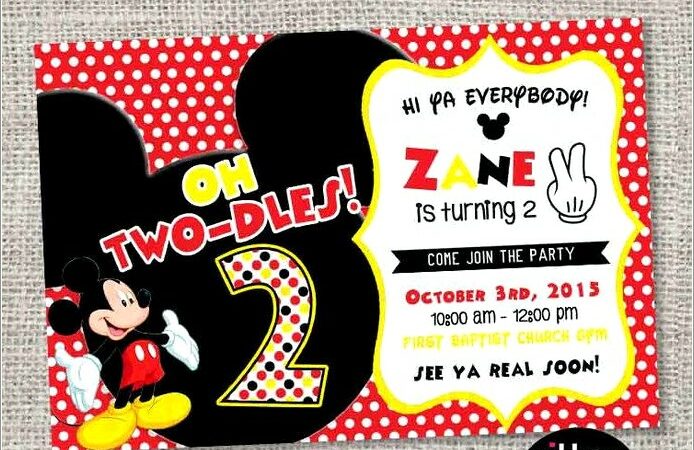 Mickey Mouse 2nd Birthday Invitations