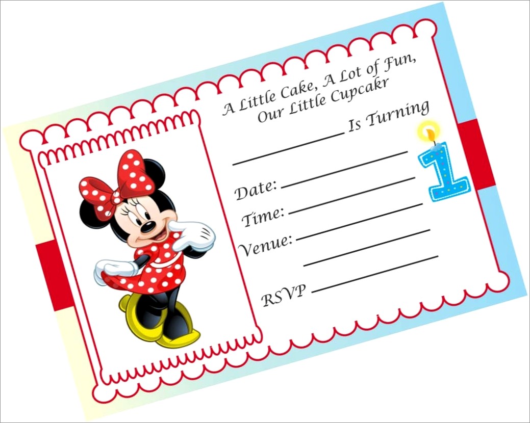 Mickey Mouse Birthday Invitation Card