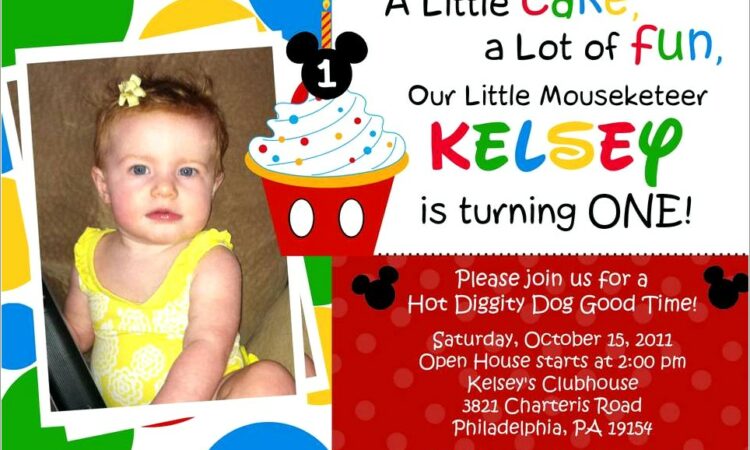 Mickey Mouse Clubhouse First Birthday Invitations