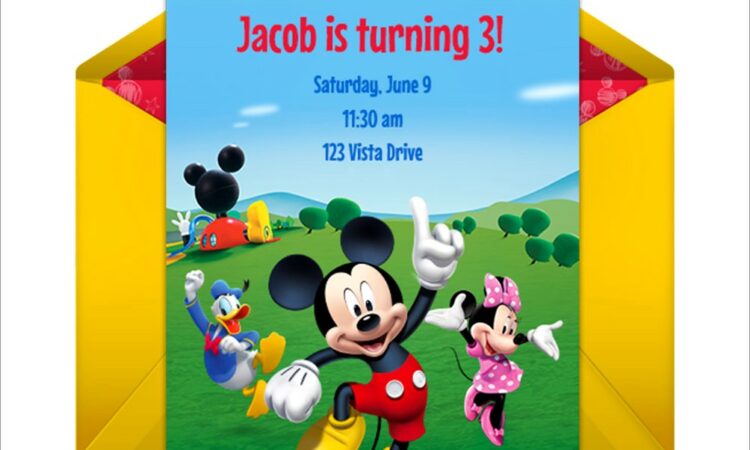 Mickey Mouse Clubhouse Free Invitation Template