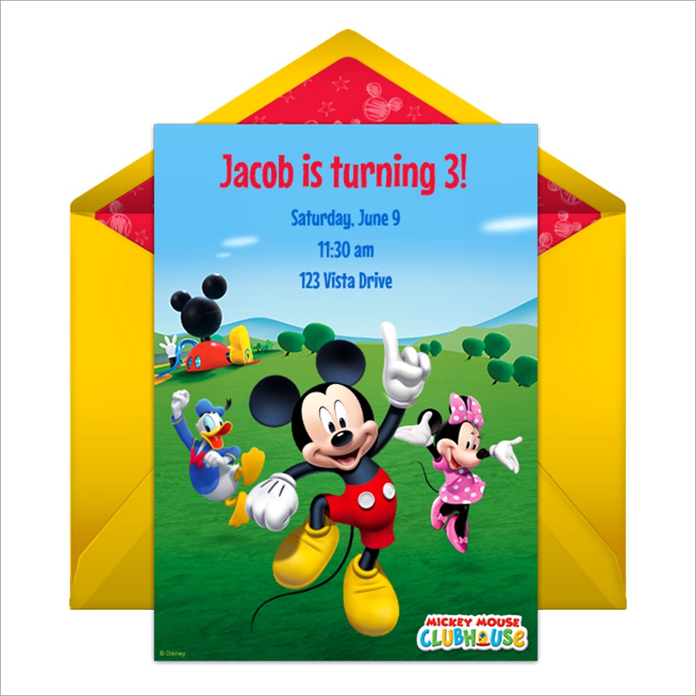 Mickey Mouse Clubhouse Free Invitation Template