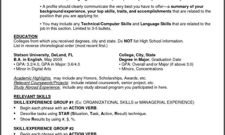 Microsoft Word 2010 Functional Resume Template