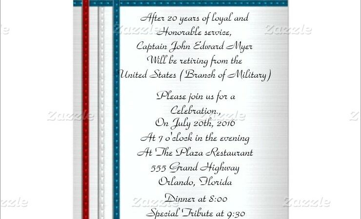 Military Retirement Invitation Wording