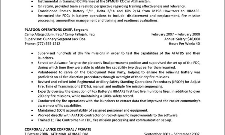 Military To Civilian Logistics Sample Resume