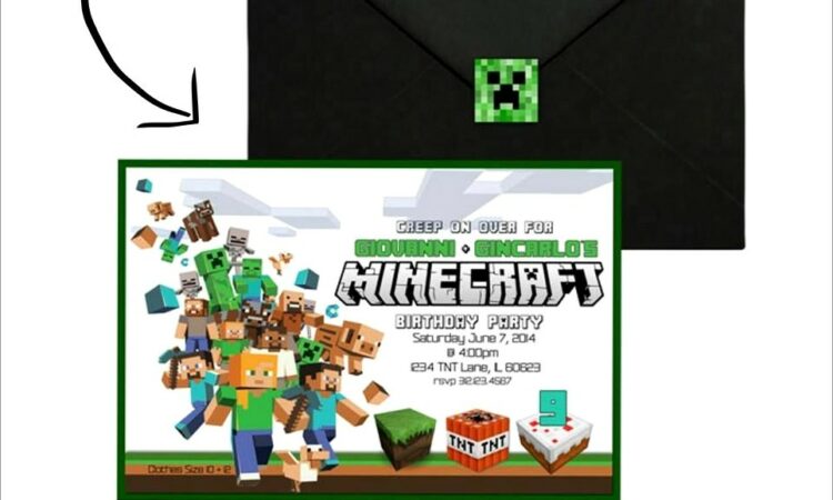 Minecraft Birthday Invitations Printable Free