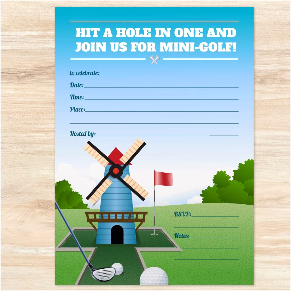 Mini Golf Birthday Invitations