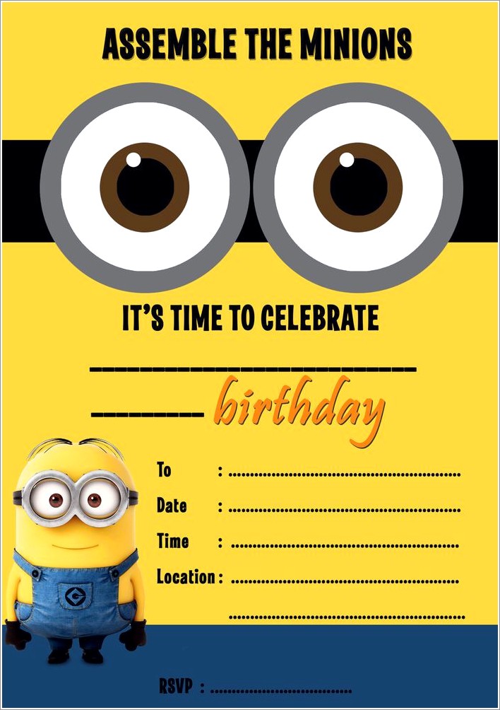 Minion Birthday Invitations Online Free