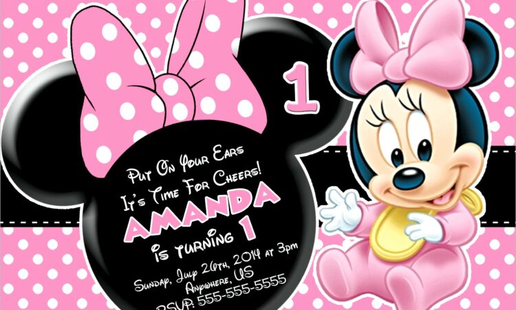 Minnie Mouse 1st Birthday Invitations