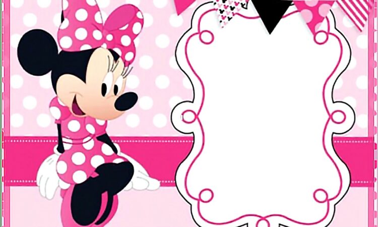 Minnie Mouse 1st Birthday Invitations Templates