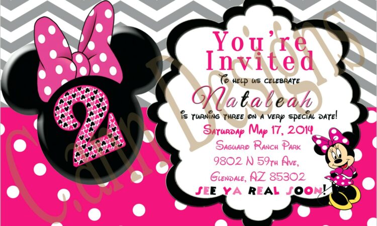 Minnie Mouse 2nd Birthday Invitations