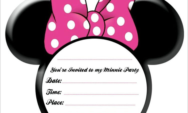 Minnie Mouse Birthday Invitations Blank