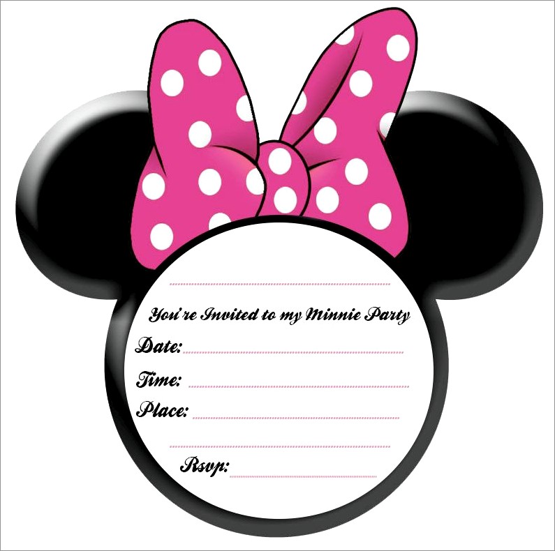 Minnie Mouse Birthday Invitations Blank