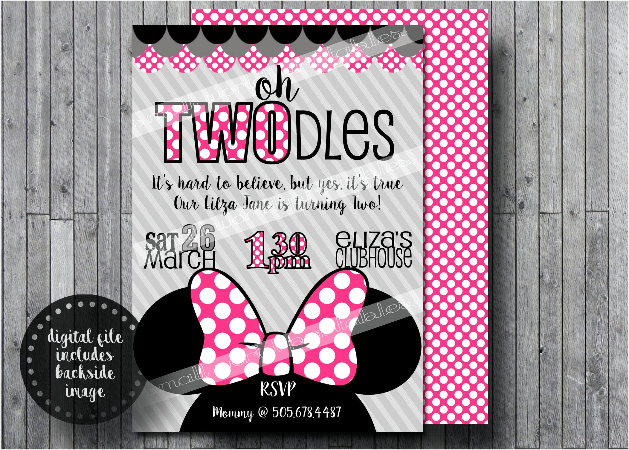 Minnie Mouse Oh Twodles Invitations