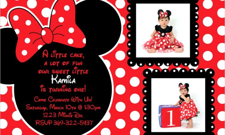 Minnie Mouse Red And Black Invitations