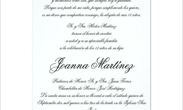 Mis Quince Anos Invitations Wording In Spanish