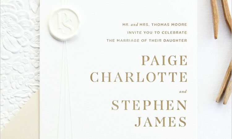 Modern Letterpress Wedding Invitations