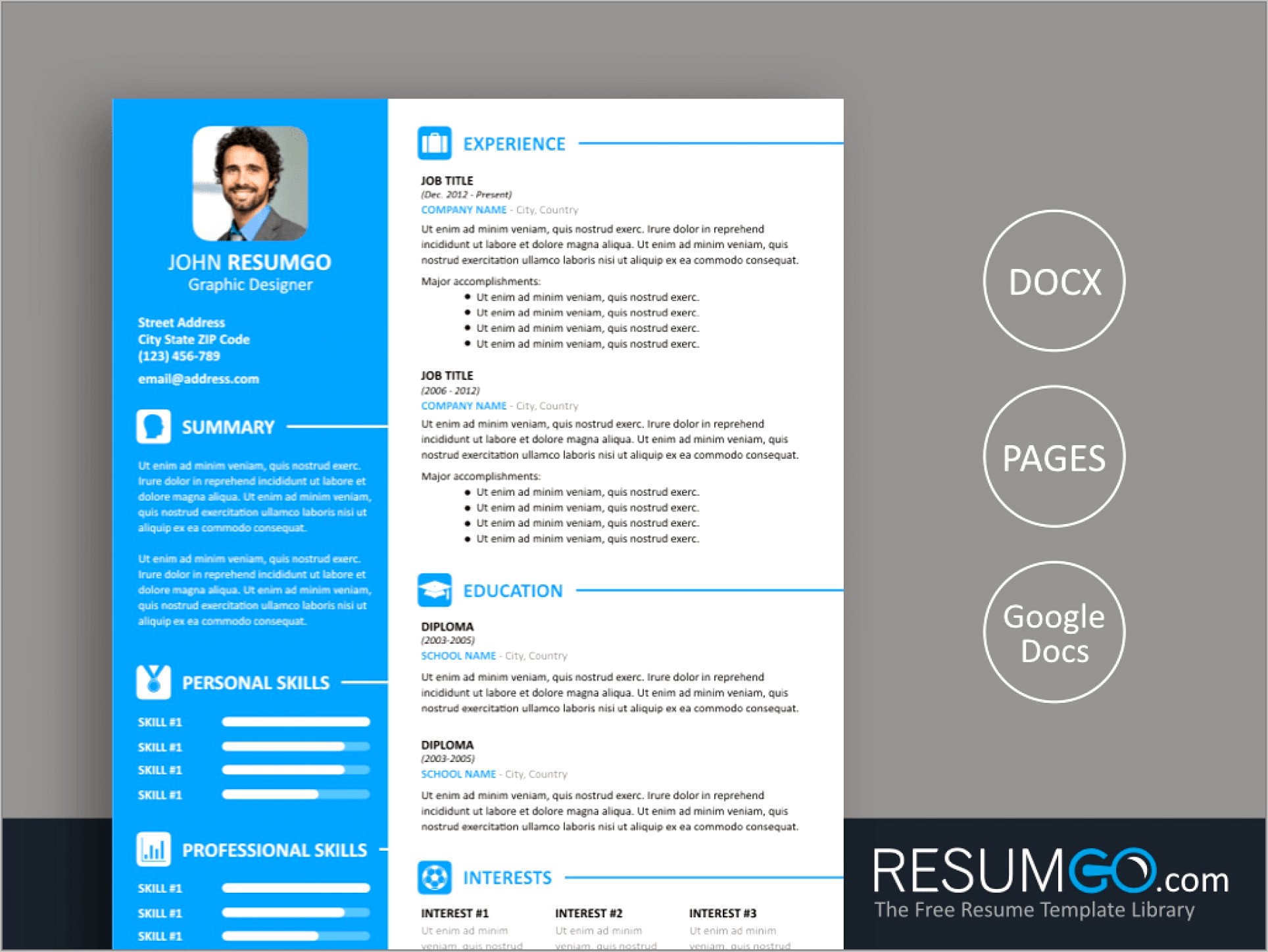 Modern Resume Template Free Download Docx