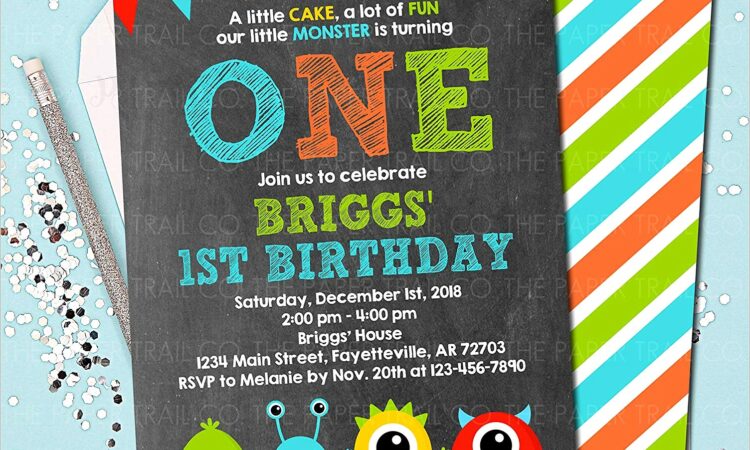 Monster 1st Birthday Invitations