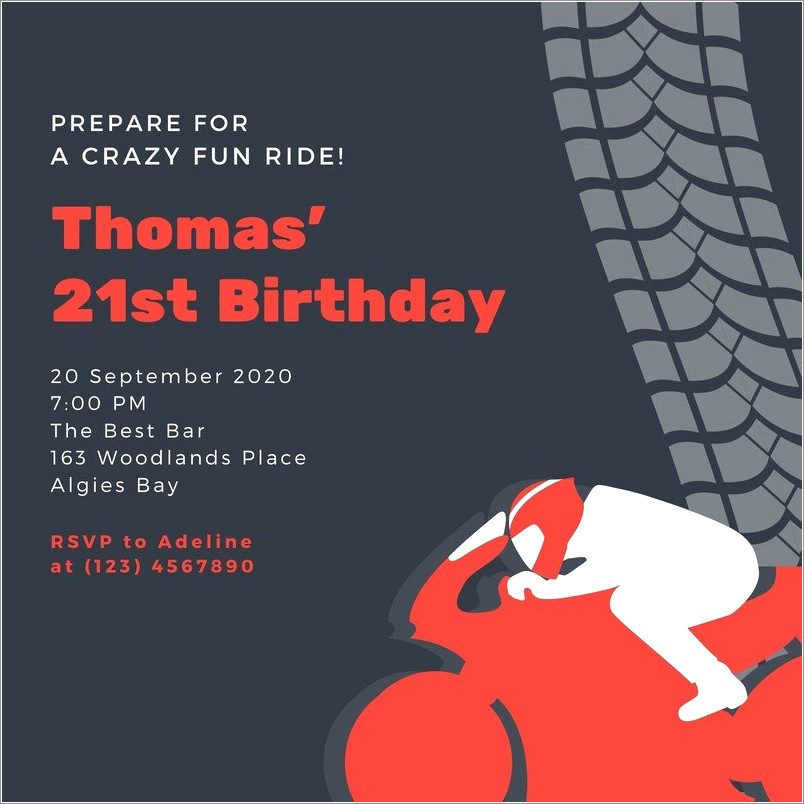 Motorcycle Birthday Invitation Templates