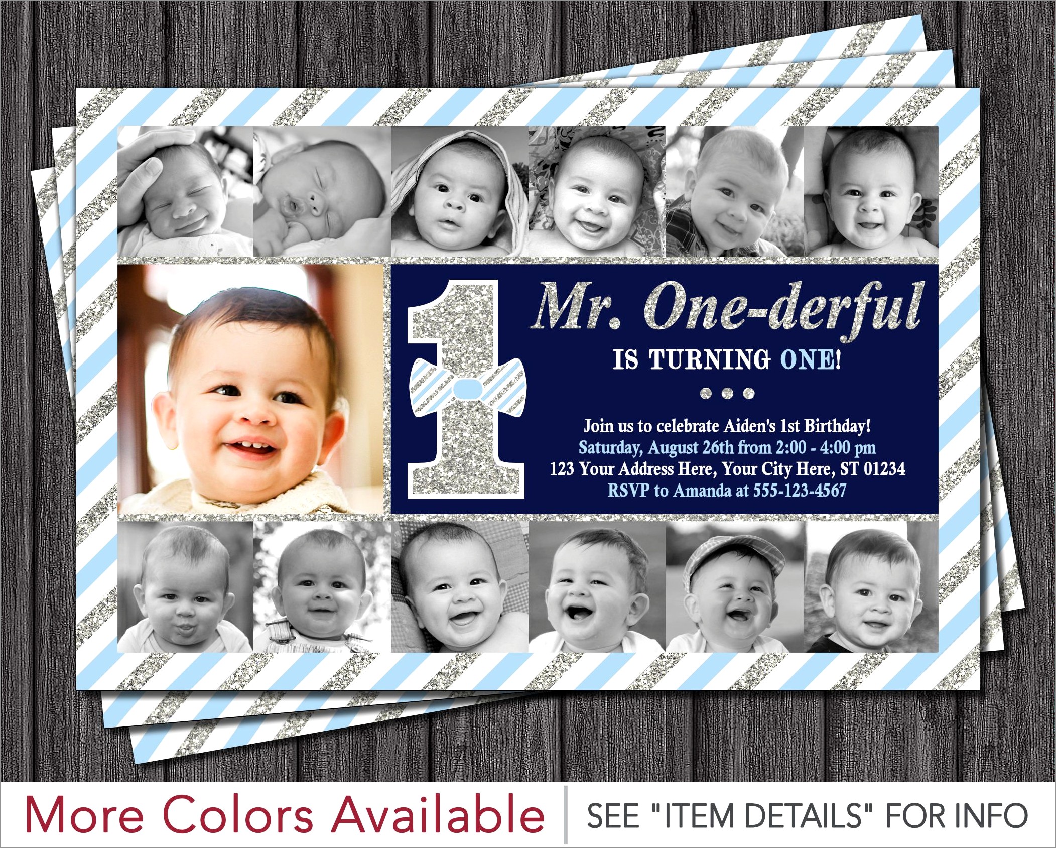 Mr Onederful Birthday Invitations