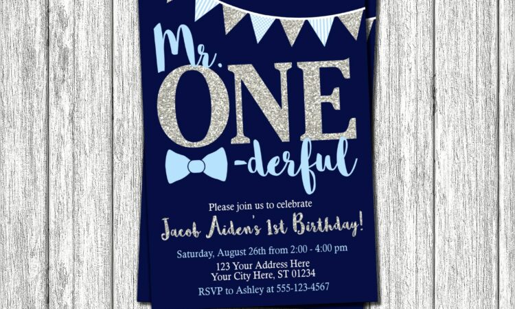 Mr Onederful First Birthday Invitations